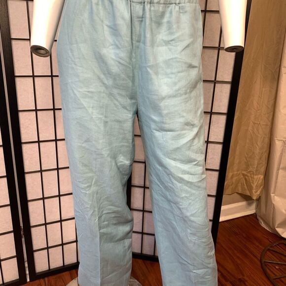 Jullian Jones Vintage Aqua Blue Linen 3 Piece Set - Picture 12 of 16